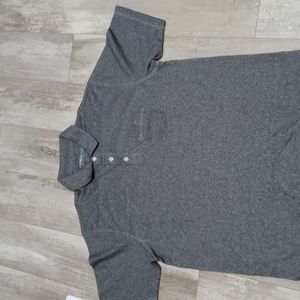 NWOT Mens Cypress Club Gray Heathered Short Sleeve Pocket Collared Dress Shirt L